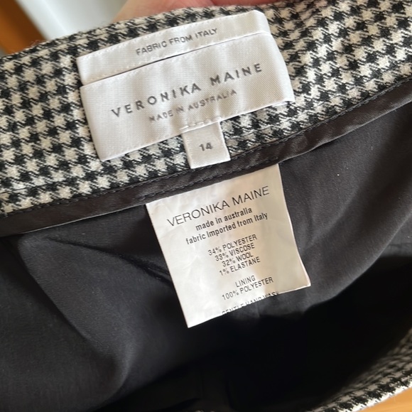 Veronica Maine black/white wide leg pants, size 14 - Picture 7 of 7